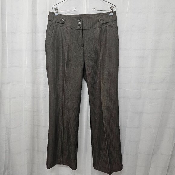 Dressbarn Brown Striped Trousers Y2K Business Office Bootcut 10 - Picture 13 of 13